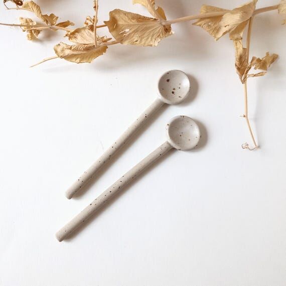 Handmade Teaspoon: Stoneware Minimalist Ceram...
