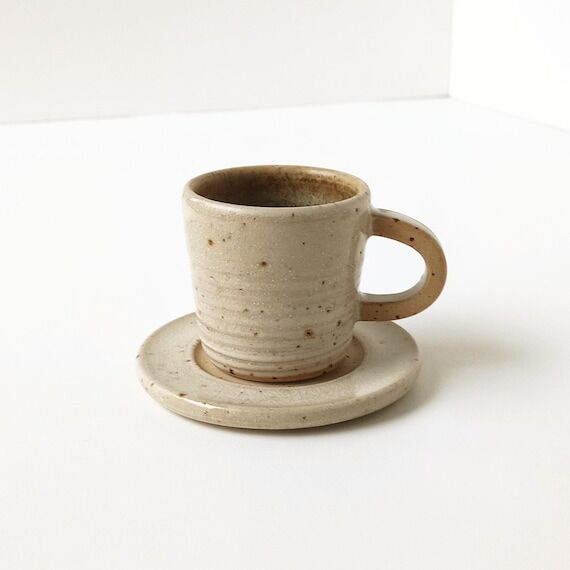 Handmade Ceramic Espresso Cup with Saucer: Be...