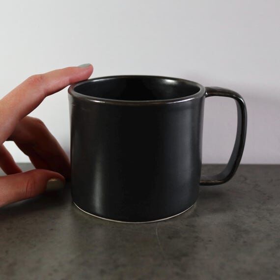 Handmade Black Satin Glaze Mug: Ceramic Potte...