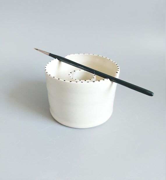 Hand-Painted Ceramic Water Cup for Watercolor...