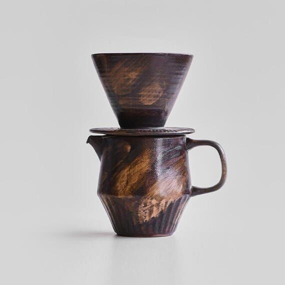 Ceramic Coffee dripper set, Wabi-sabi style c...