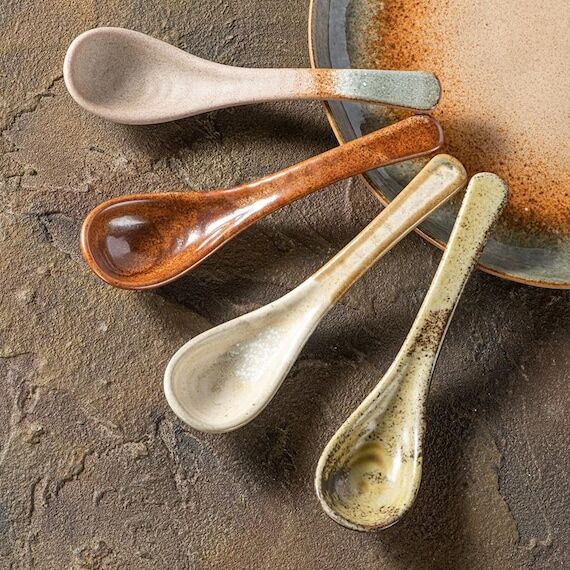 Ceramic Spoons Set of Three, ramen spoon,asia...