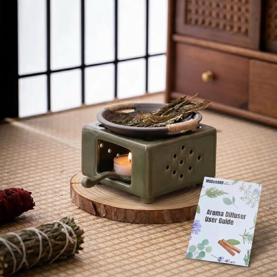 Aromatherapy Oil Diffuser Set, Green Wax Melt...