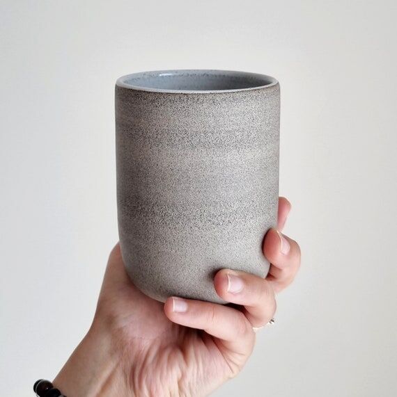 Ceramic Handleless Mug 13oz, Minimalist Mug N...