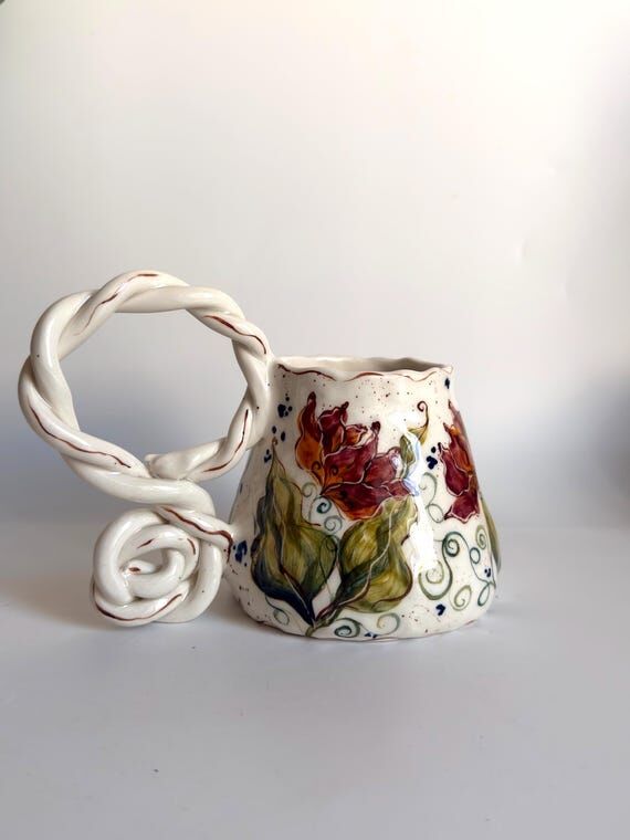 Handmade Artistic Ceramic Coffee Tea Mug with...