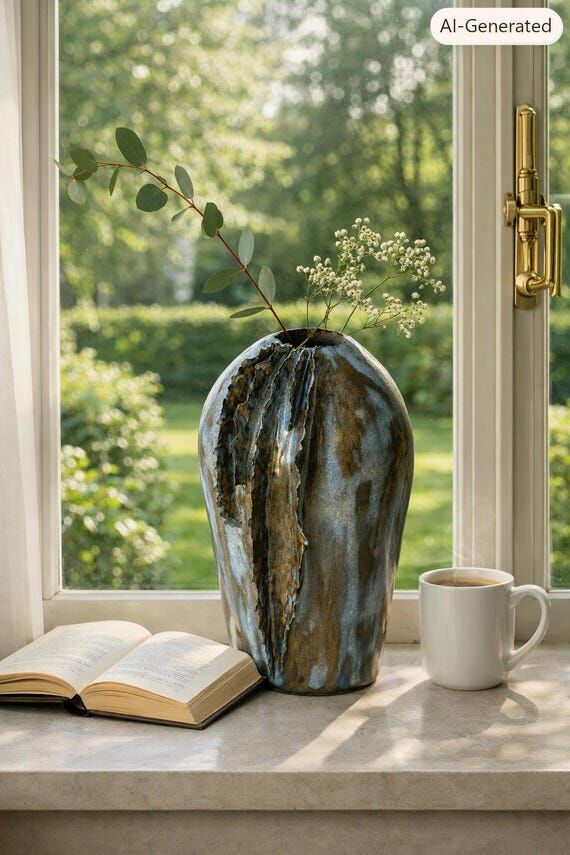 Deep Current | Sculptural Ceramic Vase | Mode...
