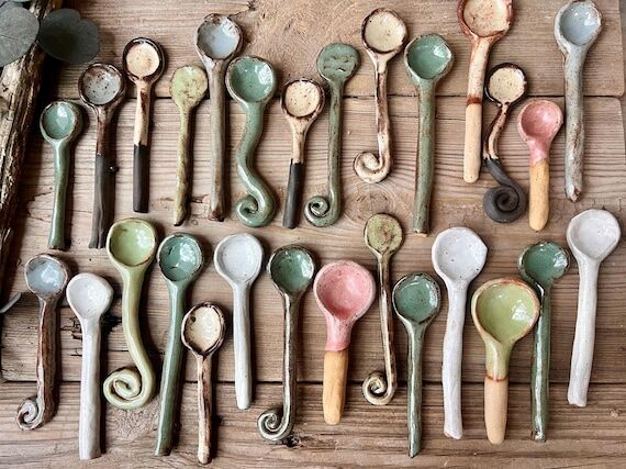Ceramic Spoons, Stirring Spoons, Handmade Cer...