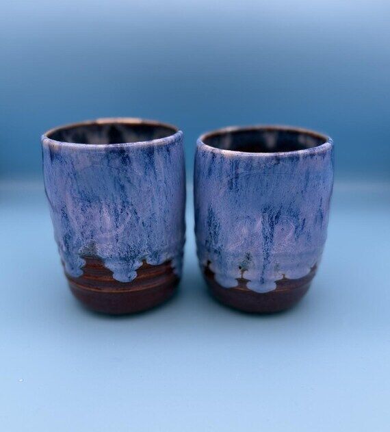 Handmade Purple Blue Glazed Mug Duo – Wheel...