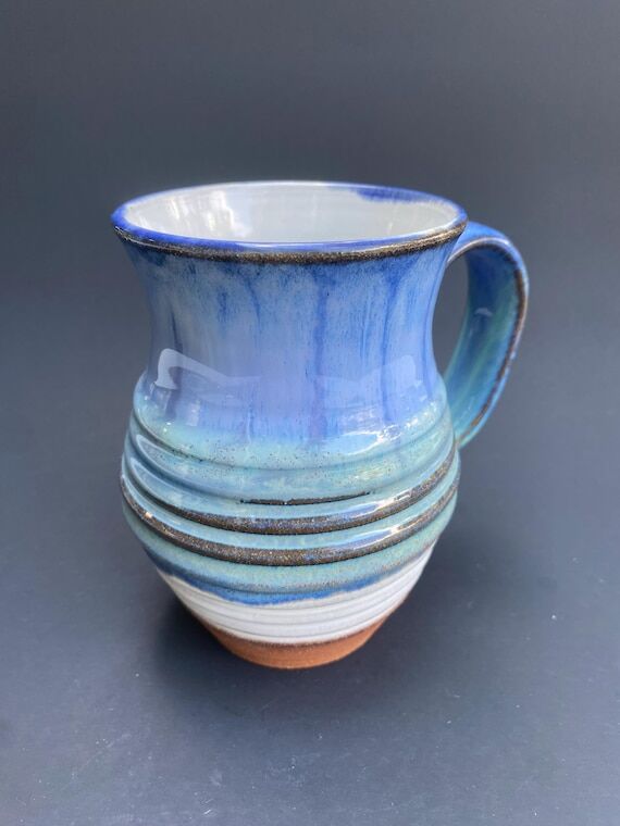 Handmade Ceramic Coffee Mug: 16 Oz Textured P...