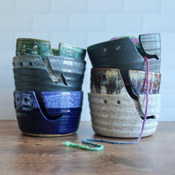 Large Speckled Ceramic Yarn Bowl...
