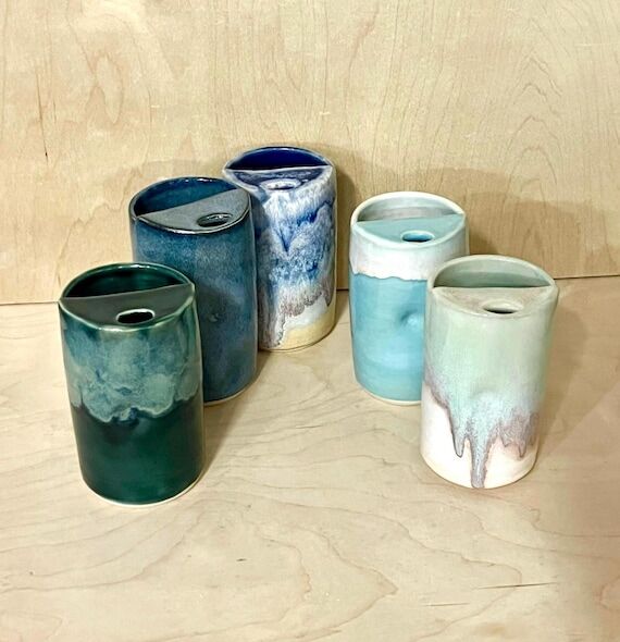 Handmade Pottery Travel Cup Stoneware Tumbler...