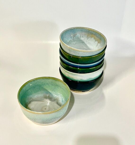 Handmade 5” Stoneware Bowls Wheel Thrown Po...