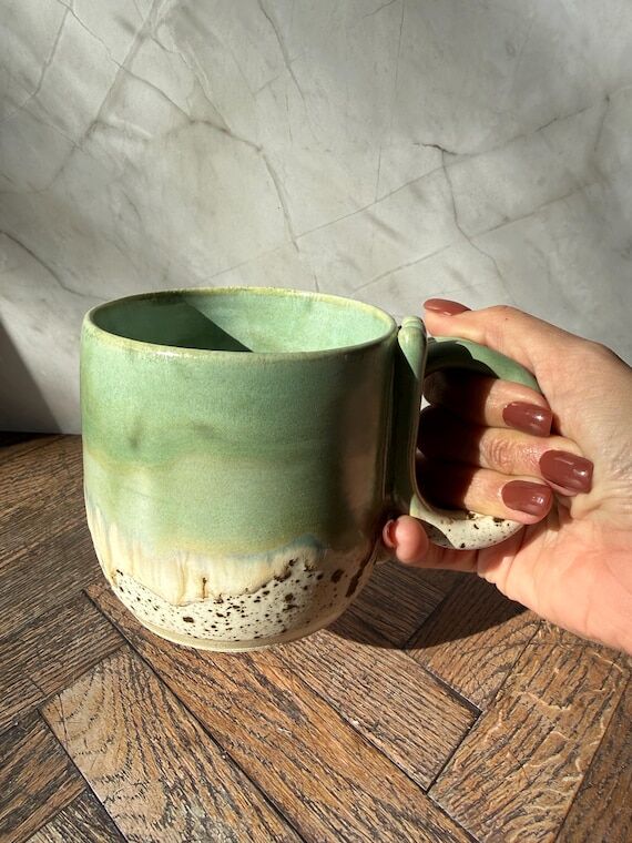 Handmade Ceramic Mug – Jade Crystalline & S...