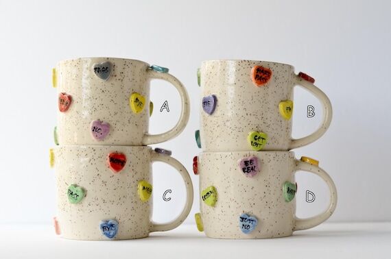 Anti-Valentine's Day Mug: Handmade Speckled P...