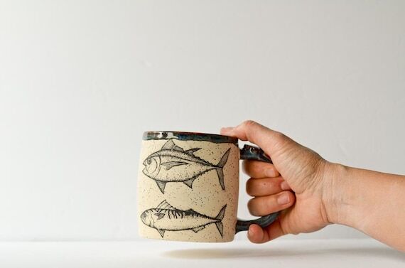 Fish Print Mug | Handmade Pottery | Handmade ...