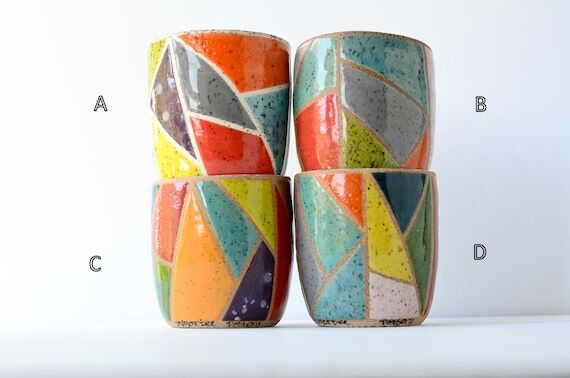 Mosaic Cups | Handmade Pottery | Handmade Cer...