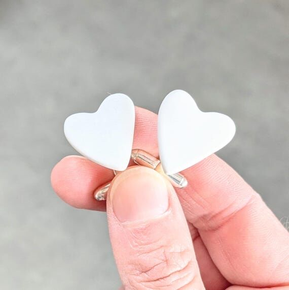 Handmade Porcelain Heart Cufflinks, Bare Matt...
