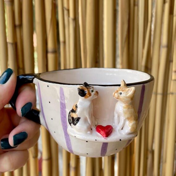 Custom Cute Mug Pet Figurine, pet adopting gi...