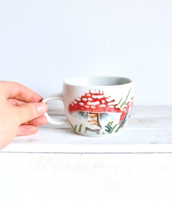 Handmade Porcelain Mushroom Mug-Custom Cerami...