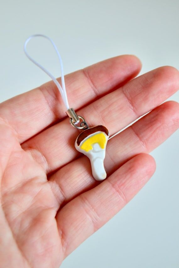 Ceramic Brown Bolete Mushroom Charm-Fungi Pho...