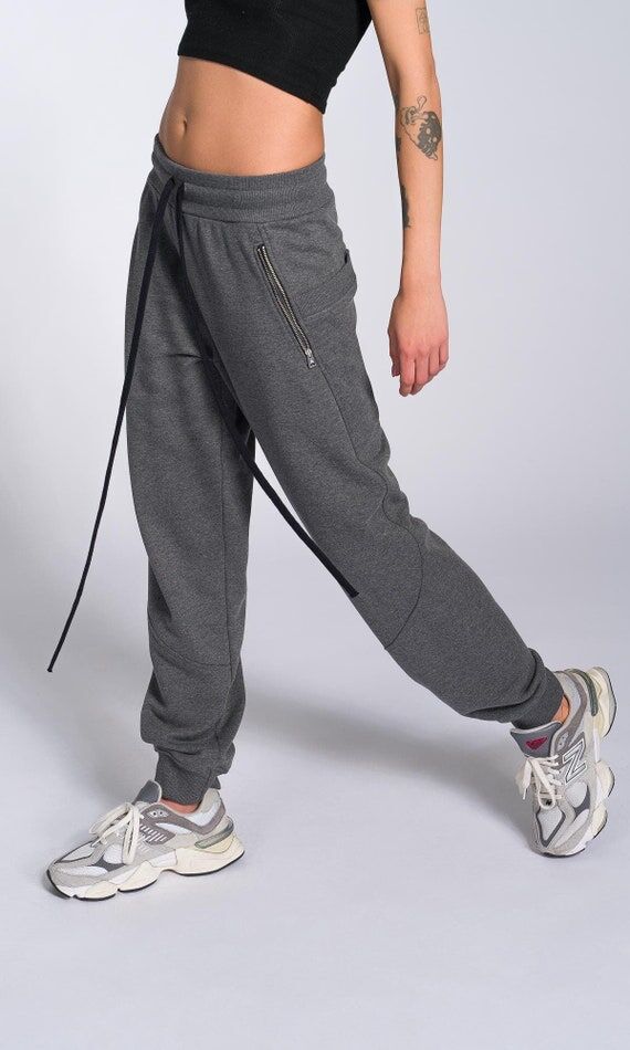 Cuffed Sweatpants with Pockets Elaztic Waistl...