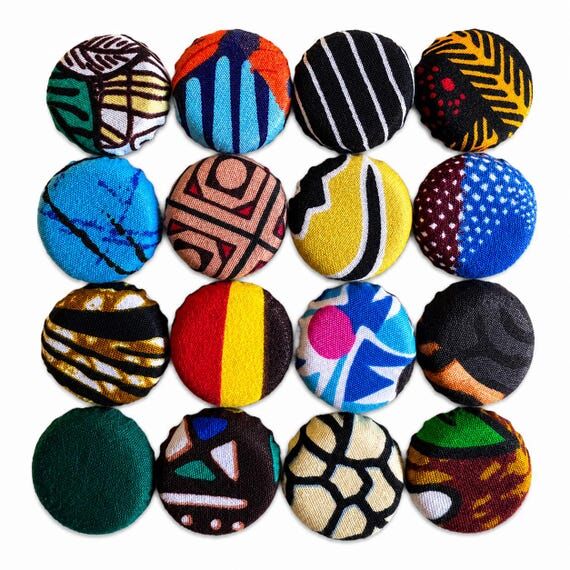 African Print Bottle Cap Coasters: Upcycled P...