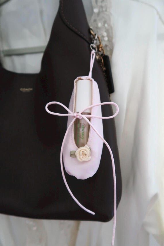 Handmade Pink Ballerina Slipper Bag Charm, Li...