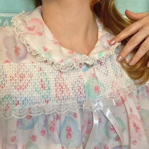 Vintage Fleece Collared Nightgown – Rose He...