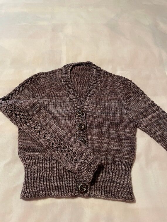 Girls Cropped Sweater with Lace Panels on Sle...