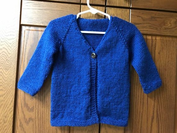 ON SALE! One Button Cardigan- 6Mo-Bright Blue...