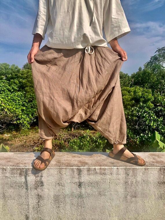 Handmade Harem Pants / Organic Linen & Cotton...