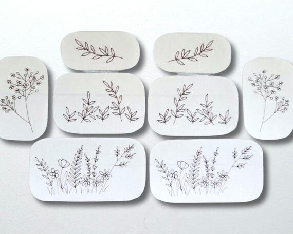 Wildflower stick & stitch patch pack, Embroid...
