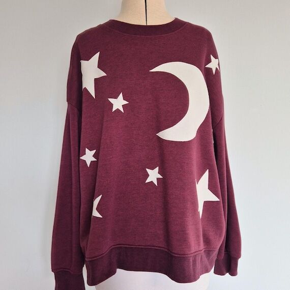 Handmade/restyled, applique moon and stars sw...