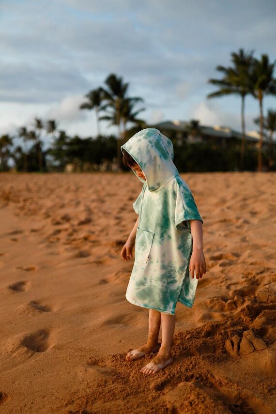 Tie Dye Poncho / 4 Colors / Hooded Poncho / K...