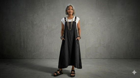 New - Linen "Iberia" Apron Dress / ...