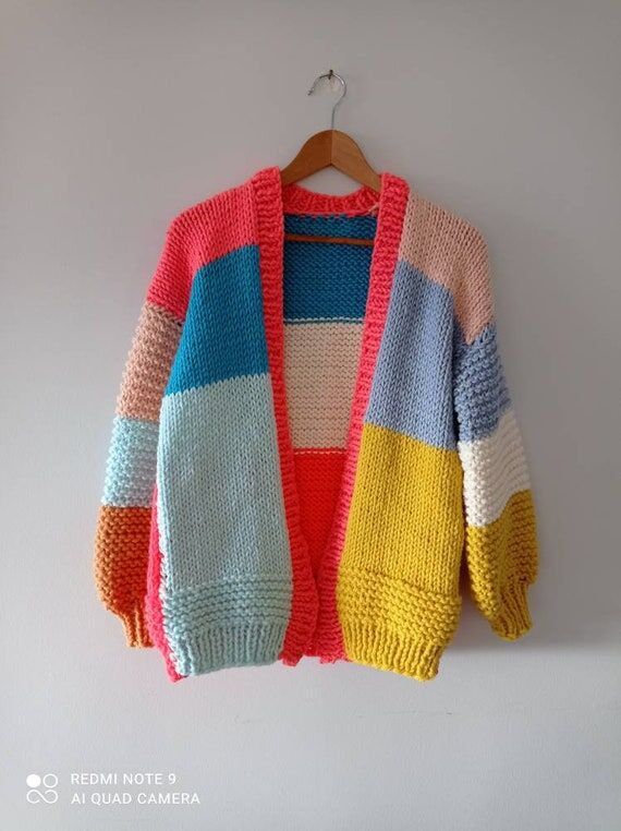 Chunky cardigan for woman, Chunky knit oversi...