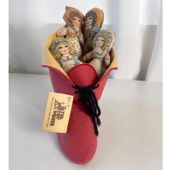 Vintage Toy Works Old Woman in the Shoe Rag D...