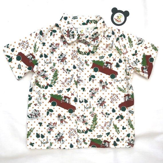 Mickey Christmas shirt or blouse, birth to 8y...