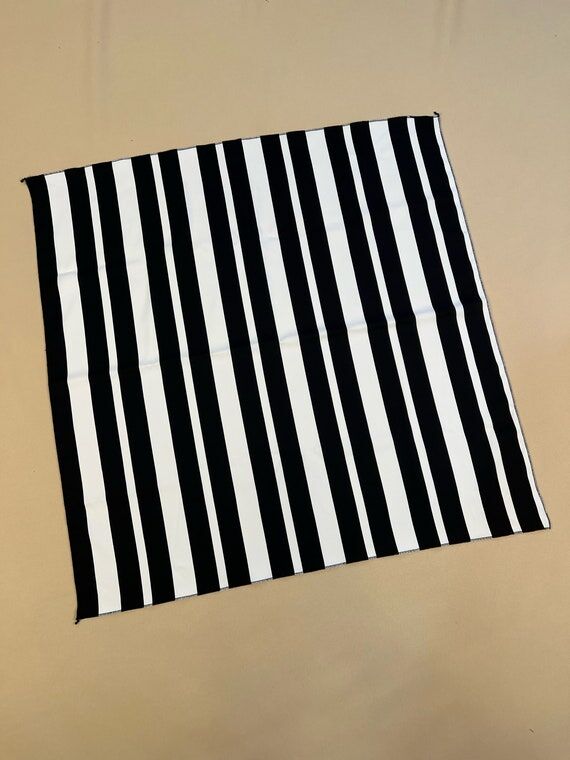 Black and White Striped Scarf | Handmade | Sc...