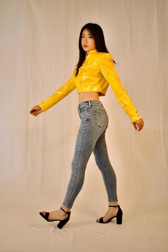 Yellow women's rain jacket | Handmade | Milit...
