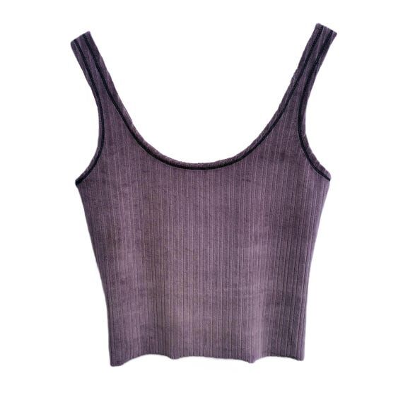 Mauve cotton crop top natural clothing ribbed...