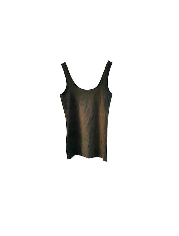 Handmade Cotton Terry Bodice Slip Top - Olive...