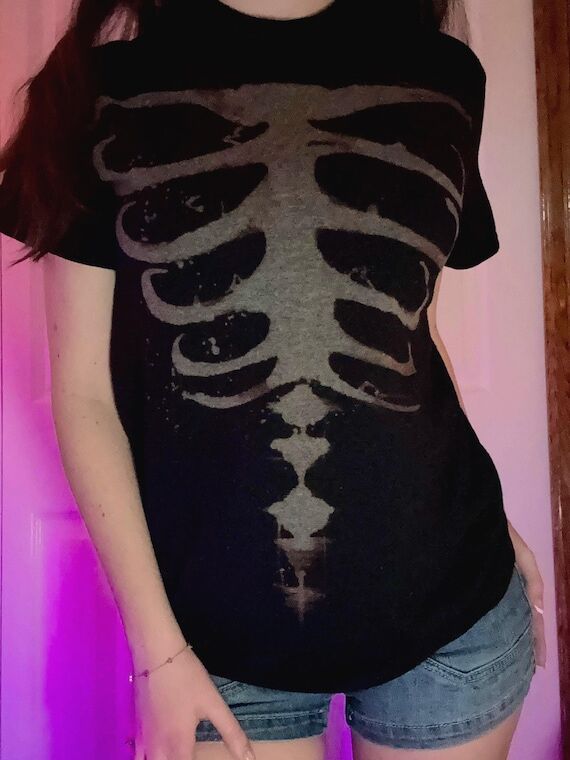 Skeleton Bleached Custom Handmade Unisex T-sh...