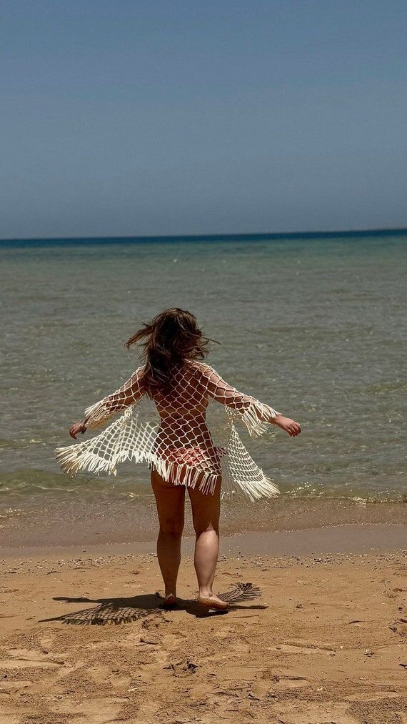 Macrame kimono, summer outfit, Honeymoon clot...