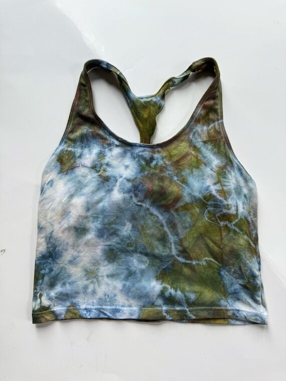 Naturally Tie Dyed racerback cropped tank top...