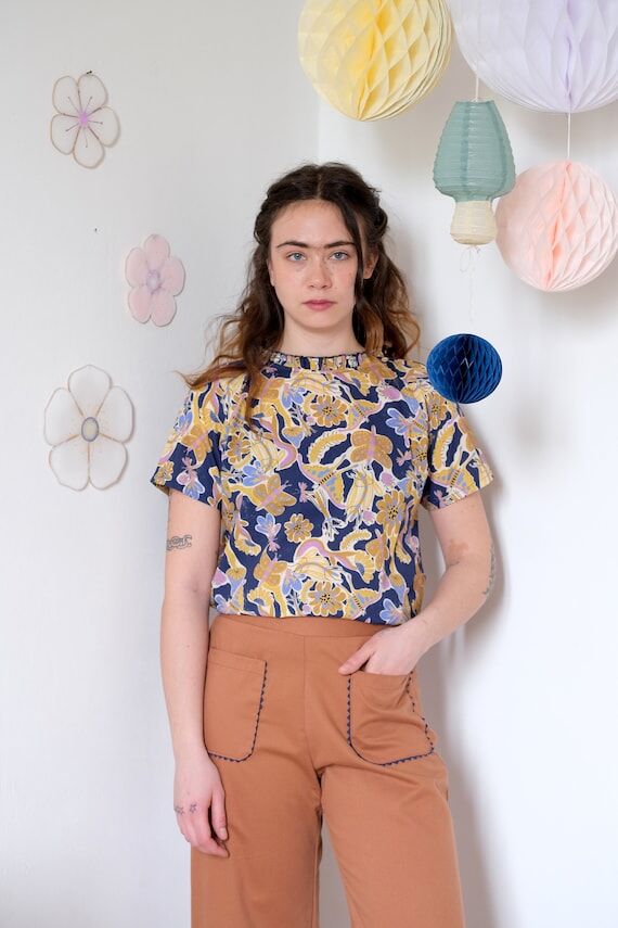 Handmade Cotton Printed Viscose Ruffle Collar...