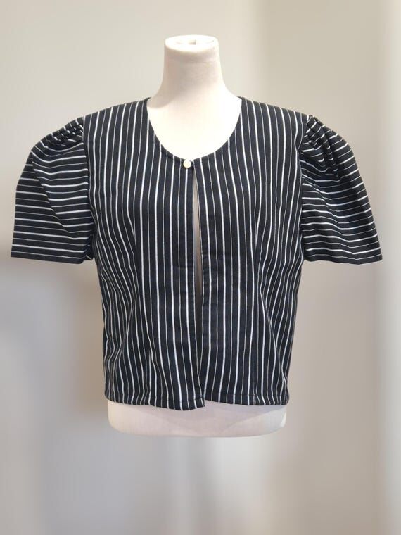 Handwoven Black & White Striped Filipiniana T...