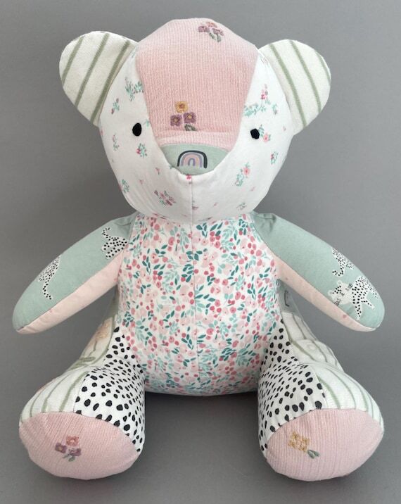 Personalised memory bear from baby clothes - ...