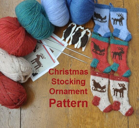 Sleigh & Reindeer Christmas Stocking Ornament...