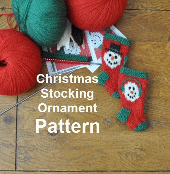 Snowman Pair Christmas Stocking Ornament Knit...